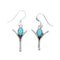 Native American Turquoise Sterling Silver Hook Dangle Earrings X10014